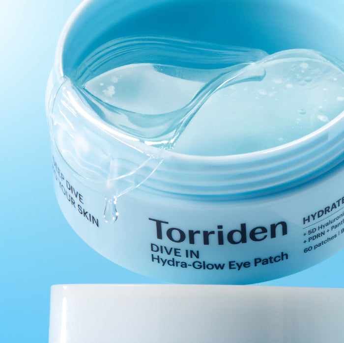 TORRIDEN Dive In Hydra-Glow Eye Patch 60patch - open jar showing hydrogel eye patches