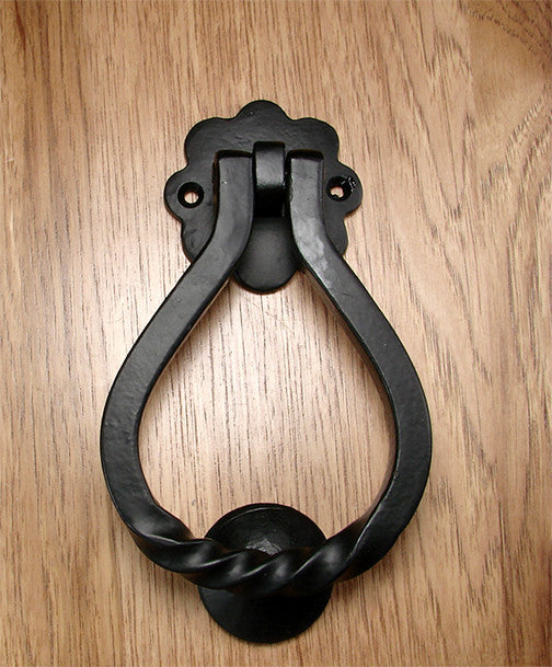 Twisted Iron Door Knocker with Simple, Graceful Style - Wild West Hardware