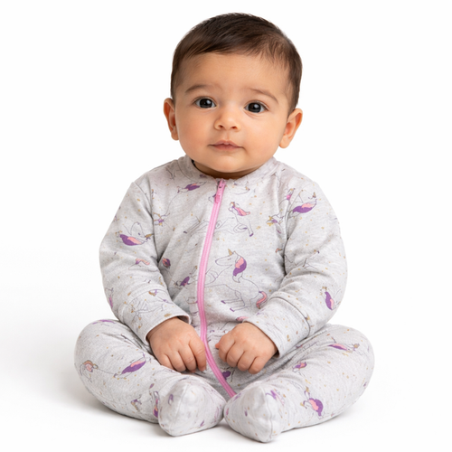 Unicorn -Zipper- Long Sleeve- Summer Romper
