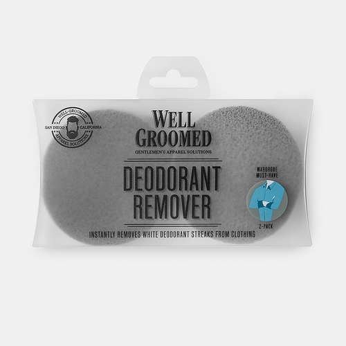 Well Groomed Deodorant Remover Sponges - Two Pack